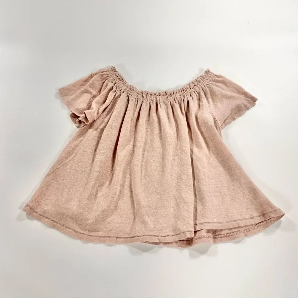 Aritzia Wilfred sartre pink off the shoulder linen swing top S